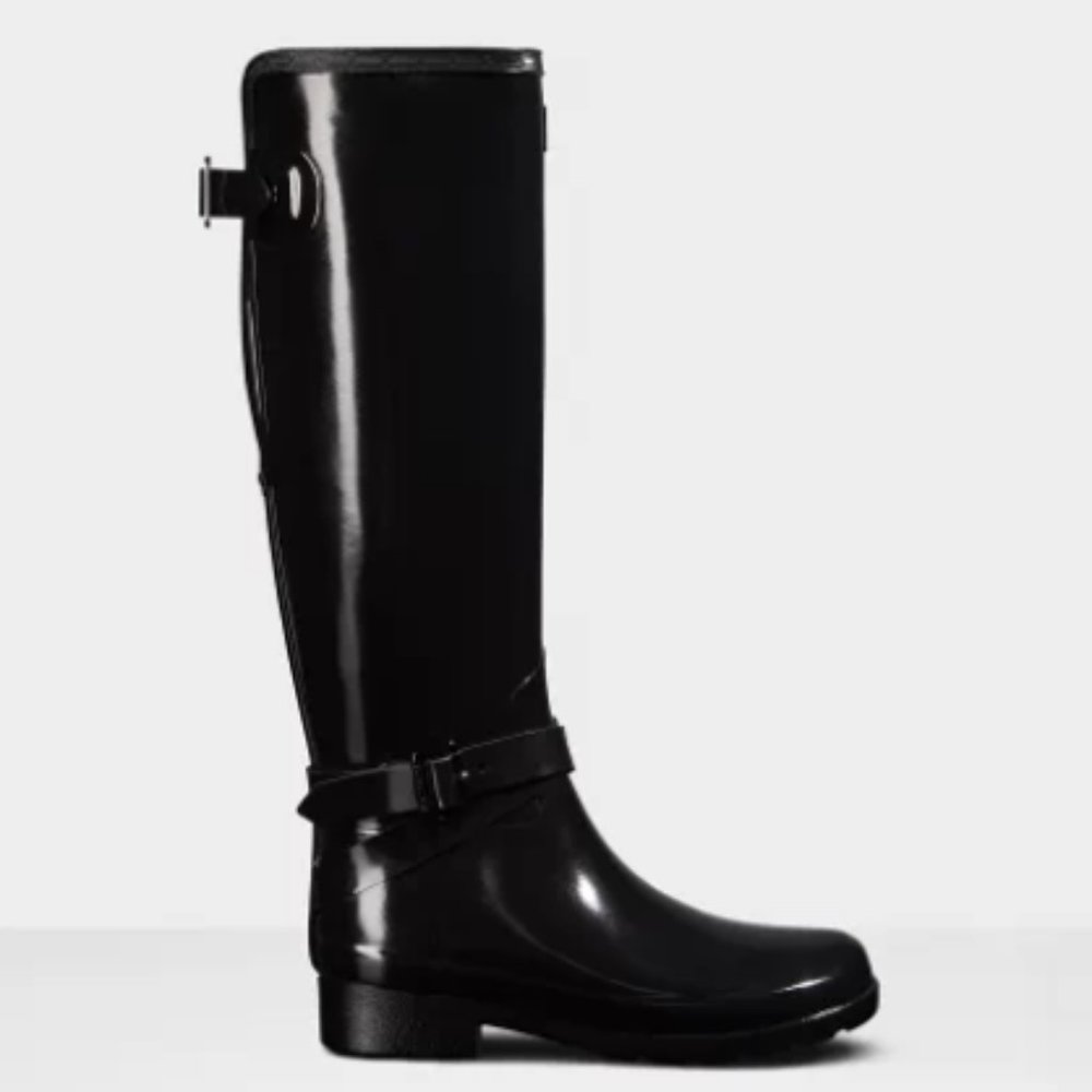Hunter Women's Refined Adjustable Tall Gloss Rain Boots NIB Size 6 - Picture 4 of 4